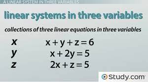 linear system in three variables with