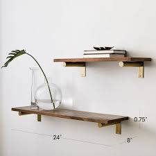 Linear Burnt Wax Wood Wall Shelves With