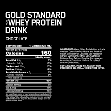 gold standard whey protein drink