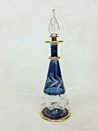 Elegant Art Deco Blue Gilded Glass