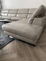 dfs leather corner sofa ottoman 1