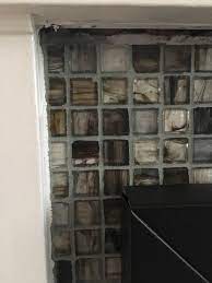 painting glass mosaic tile fireplace