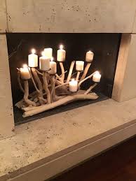 Candles In Fireplace Driftwood Candle