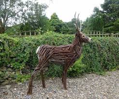 Large Deer Stag Wood Garden Sculpture