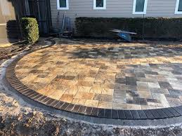 Rounded Paver Patio Father Son