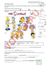 Myheritage.com has been visited by 100k+ users in the past month Arbeitsblatt The Simpsons Family Englisch Wortschatz
