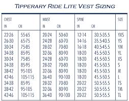 Tipperary Eventer Vest Size Chart Best Picture Of Chart