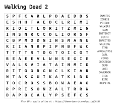 word search on walking dead 2