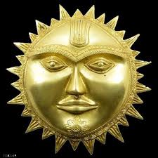 Golden Round Brass Sun For Vastu Size