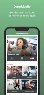 dumbbell workout plan on the app