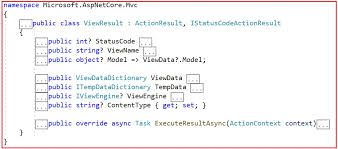 view result in asp net core mvc