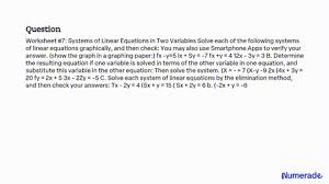 Systems Of Linear Equations