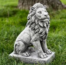 Garden Lion Sculpture Concrete Guardian
