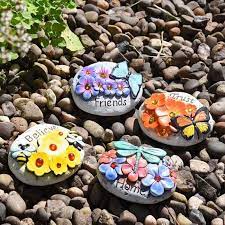 colourful pebbles garden decoration for