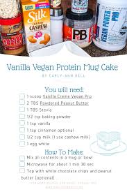 vanilla vegan protein mug cake carly