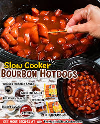 slow cooker bourbon hot dogs the