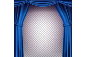 blue theater curtain vector
