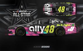 The paint schemes will also look radically different, with numbers pushed back against the rear wheel well to offer additional sponsorship space on the door. Bryant Almany On Twitter Paint Scheme Concept For Jimmiejohnson Allyracing Chevrolet For The All Star Race Bmsupdates Jimmiejohnson Nascar Allstar Danielscliff Nascar Teamhendrick Onefinaltime Doitright Https T Co Ewzzomivog