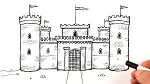 how to draw a castle easy you
