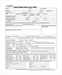 Patient Medical History Template Form Dental Past Excel