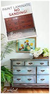 how to paint laminate furniture without