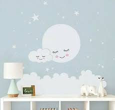 Moon Stars Clouds Wall Decal For Kids