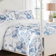 blue fl full queen comforter set