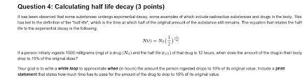 Calculating Half Life Decay