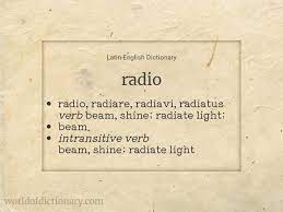 meaning of radio in latin english