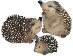 3 Garden Animal Figures Cute Hedgehog
