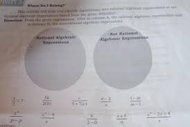 Rational Algebraic Expressions And Not