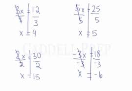 Solve One Step Algebraic Equations