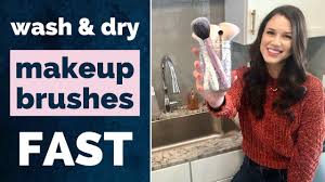 how to wash dry makeup brushes faster