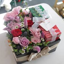 flowers and pepero box flower gift korea
