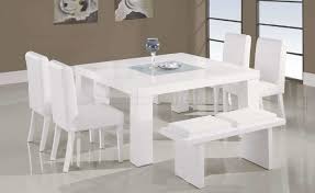 chairs modern white dining table set