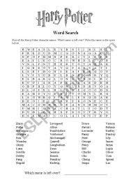 harry potter word search esl worksheet by srhlsprsh harry potter word search 2 worksheet