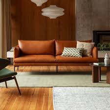 orange 3 seater leather sofa heal s uk