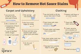remove hot sauce stains from clothes
