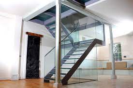 Steel Glass Staircase With Glass Treads