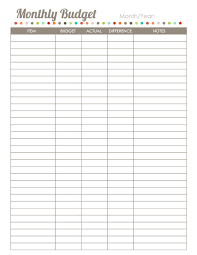 Printable Monthly Expense Worksheet Magdalene Project Org