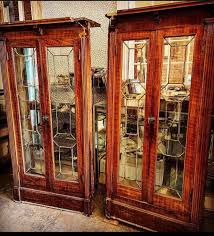 Faux Bois Built In Library Cabinets