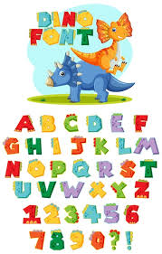 dinosaur alphabet vectors