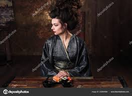 sensual young woman geisha asian