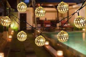 solar moroccan style ball string lights