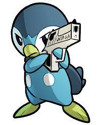 Piplup with a gun