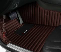 stripe dark brown luxury car floor mats
