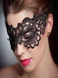 lace masquerade mask with eye mask