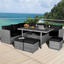 Gymax 7 Piece Rattan Patio Sectional