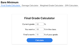 bare minimum final grade calculator