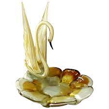 1940s Murano Swan Blown Glass Hollywood